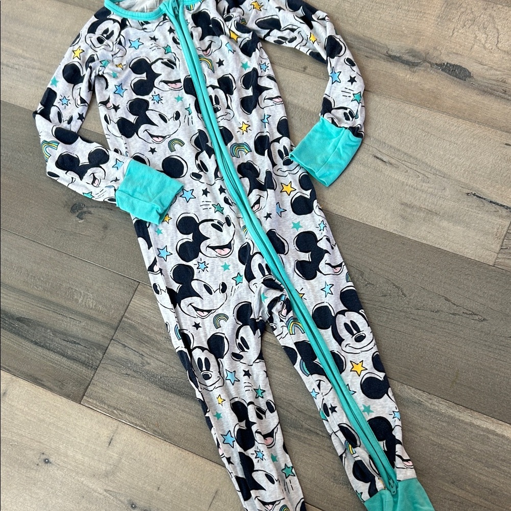 Disney Mickey Mouse Gray One-Piece Pajamas little sleepies